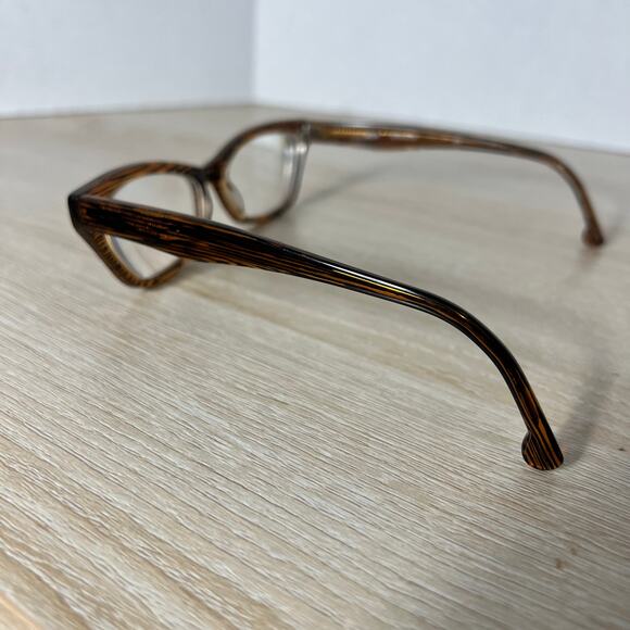 Fiction by L.A. Eyeworks BOA 076-076 Eyeglasses FRAMES ONLY Striped Brown